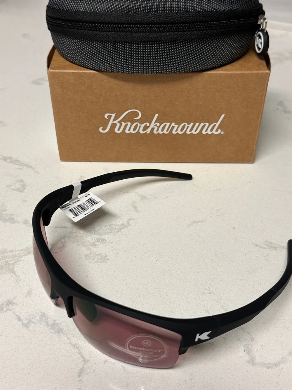 knockterra Fairway Men’s Sunglasses — Black Frame with Red Lenses